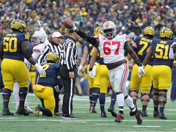 Michael Onwenu (50), Shea Patterson (2), Ben Bredeson (74), and Cesar Ruiz (51)
