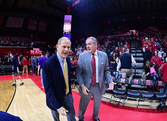 John Beilein and Rutgers Head Coach Steve Pikiell