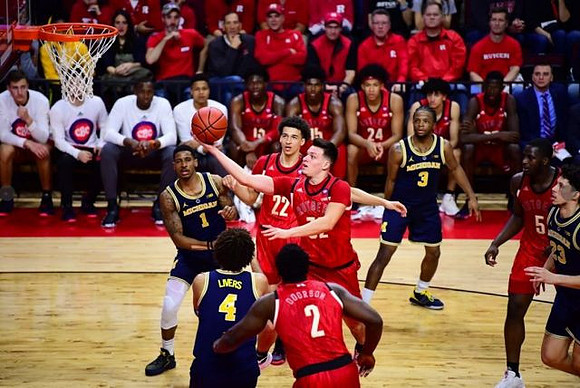 Isaiah Livers (4), Charles Matthews (1), Zavier Simpson (3), and Brandon Johns Jr. (23)