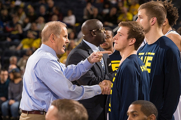 John Beilein, Bacari Alexander, Spike Albrecht (2), and Max Bielfeldt (44)