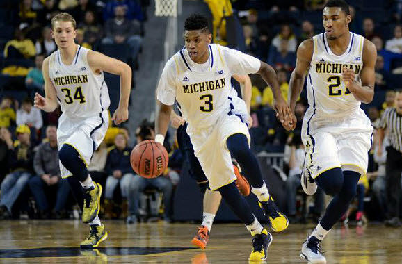 Mark Donnal (34), Kameron Chatman (3), and Zak Irvin (21)