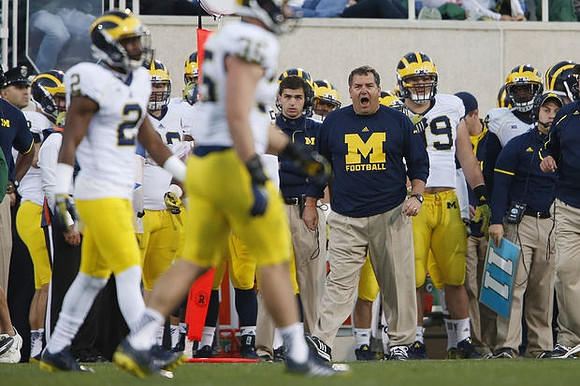 Blake Countess (2), Joe Bolden (35), and Brady Hoke