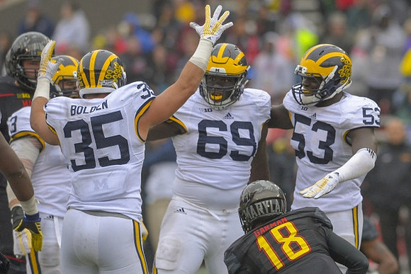 Desmond Morgan (3), Joe Bolden (35), Willie Henry (69), and Mario Ojemudia (53)