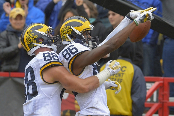 Jake Butt (88) and Jehu Chesson (86)