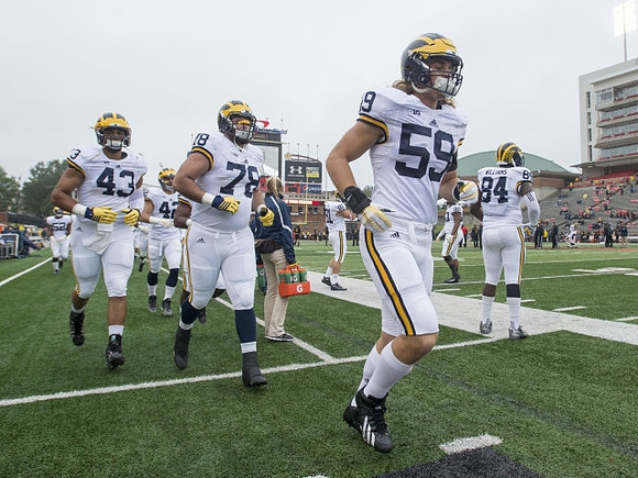 Chris Wormley (43), Ben Gedeon (42), Erik Magnuson (78), Noah Furbush (59), and A.J. Williams (84)