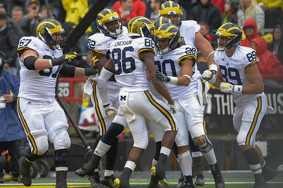 Kyle Kalis (67), Amara Darboh (82), Jehu Chesson (86), Drake Johnson (20), and Ian Bunting (89)