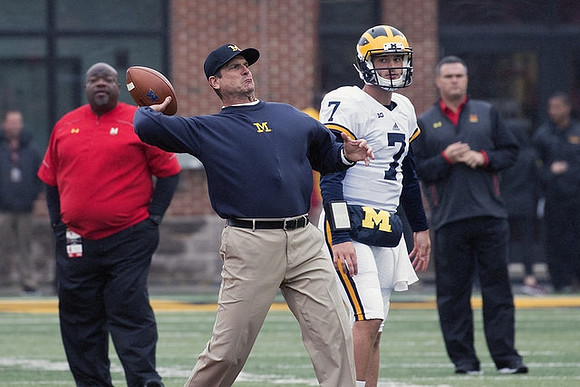 Jim Harbaugh and Shane Morris (7)