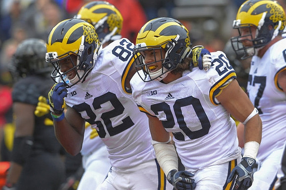Amara Darboh (82), Drake Johnson (20), and Kyle Kalis (67)
