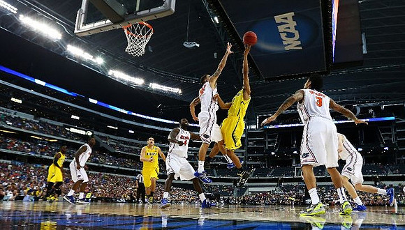 Tim Hardaway Jr. (10), Mitch McGary (4), and Glenn Robinson III (1)
