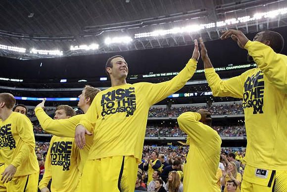 Jordan Morgan (52), Matt Vogrich (13), Blake McLimans (22), Josh Bartelstein (20), and Corey Person (32)