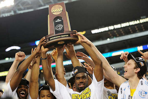 Corey Person (32), Trey Burke (3), Tim Hardaway Jr. (10), and Nik Stauskas (11)