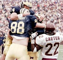 Brian Griese (14), Mark Campbell (88), and Aaron Shea (36)