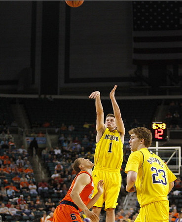 Stu Douglass (1) and Evan Smotrycz (23)
