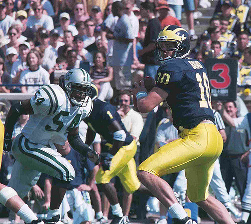 Tom Brady (10) and David Terrell (1)