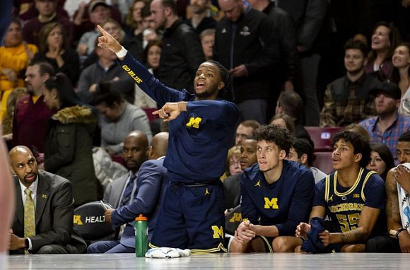 Saddi Washington, Deandre Haynes, Zavier Simpson (3), Brandon Johns Jr. (23), Eli Brooks (55), and Charles Matthews (1)