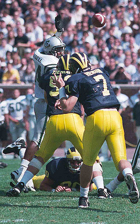 Drew Henson (7), Chris Ziemann (52), and Jerame Tuman (80)