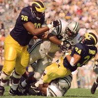 Justin Fargas (34) and Noah Parker (78)