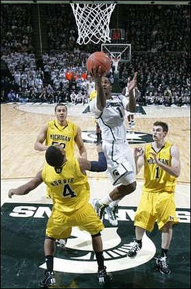 Darius Morris (4), Jordan Morgan (52), and Stu Douglass (1)