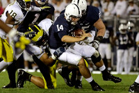 Blake Countess (18) and Chris Wormley (43)