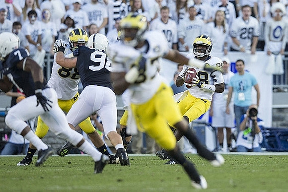 Jake Butt (88), Devin Funchess (87), and Devin Gardner (98)