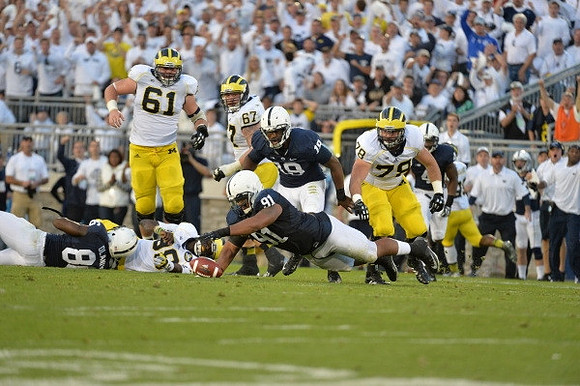 Graham Glasgow (61), Kyle Kalis (67), Devin Gardner (98), and Erik Magnuson (78)