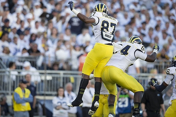 Devin Funchess (87) and A.J. Williams (84)