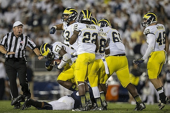 Frank Clark (57), Chris Wormley (43), Jarrod Wilson (22), Blake Countess (18), Willie Henry (69), and Desmond Morgan (48)