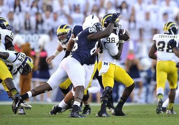 Chris Bryant (58), A.J. Williams (84), Devin Gardner (98), and Fitzgerald Toussaint (28)