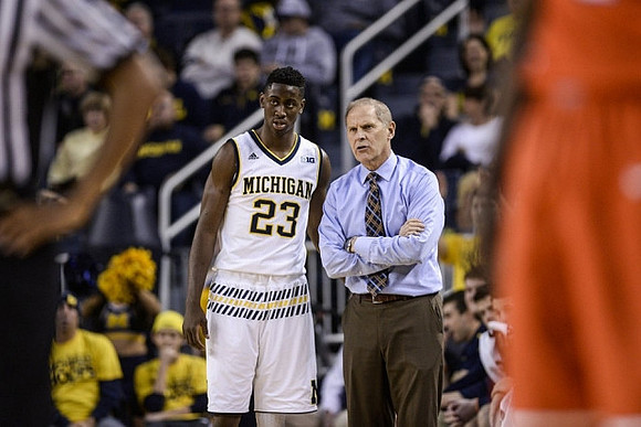 Caris LeVert (23) and John Beilein
