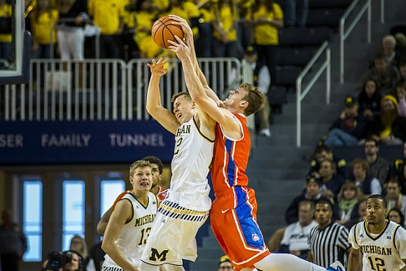 Moritz Wagner (13), Duncan Robinson (22), and Muhammad-Ali Abdur-Rahkman (12)