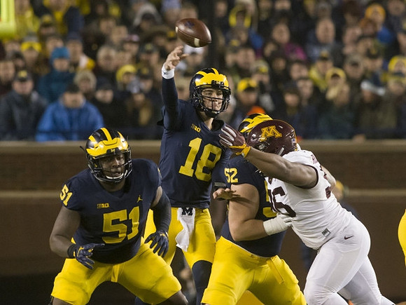 Cesar Ruiz (51), Brandon Peters (18), and Mason Cole (52)