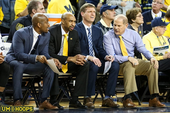 Deandre Haynes, Saddi Washington, Luke Yaklich, and John Beilein
