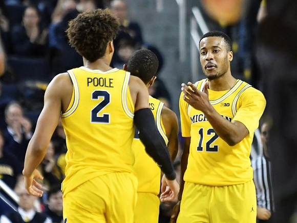 Jordan Poole (2), Charles Matthews (1), and Muhammad-Ali Abdur-Rahkman (12)