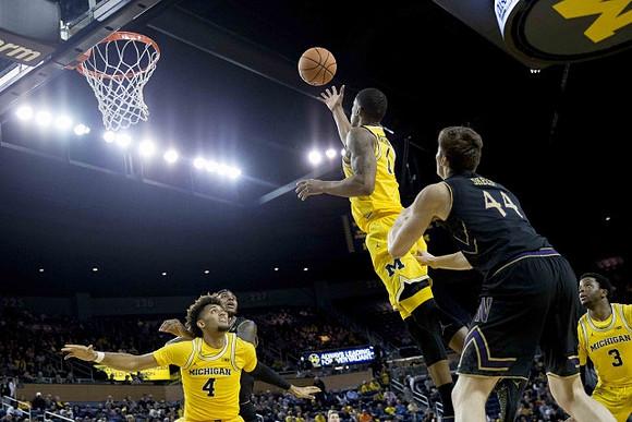 Isaiah Livers (4), Charles Matthews (1), and Zavier Simpson (3)