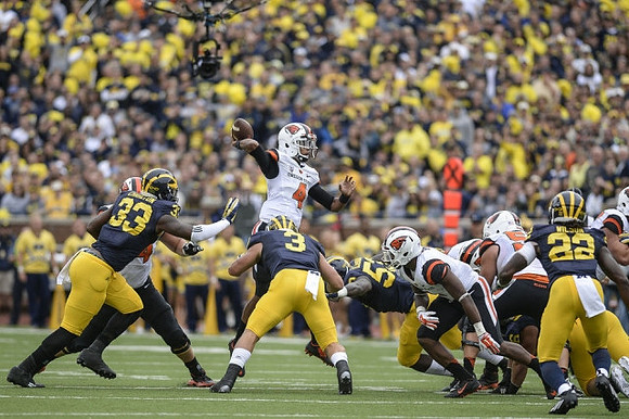 Taco Charlton (33), Desmond Morgan (3), Mario Ojemudia (53), and Jarrod Wilson (22)