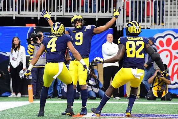 Nico Collins (4), Donovan Peoples-Jones (9), and Nick Eubanks (82)