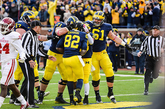 Kyle Kalis (67), Ben Braden (71), Amara Darboh (82), and Graham Glasgow (61)