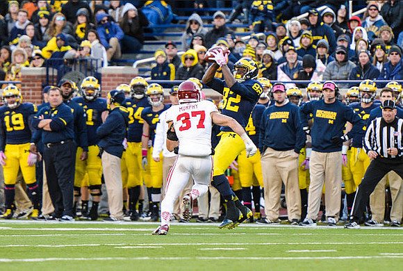 Brady Hoke and Amara Darboh (82)