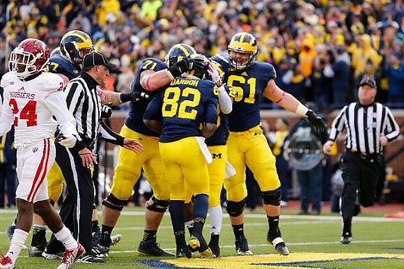 Kyle Kalis (67), Ben Braden (71), Amara Darboh (82), and Graham Glasgow (61)