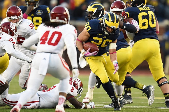 Devin Gardner (98), Drake Johnson (20), and Jack Miller (60)