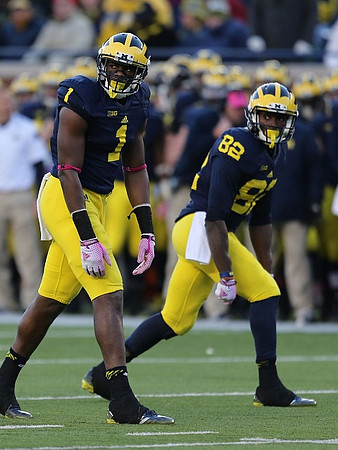 Devin Funchess (1) and Amara Darboh (82)