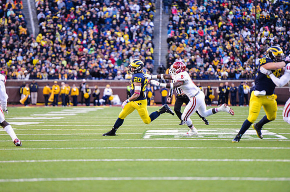 Drake Johnson (20) and Joe Kerridge (36)