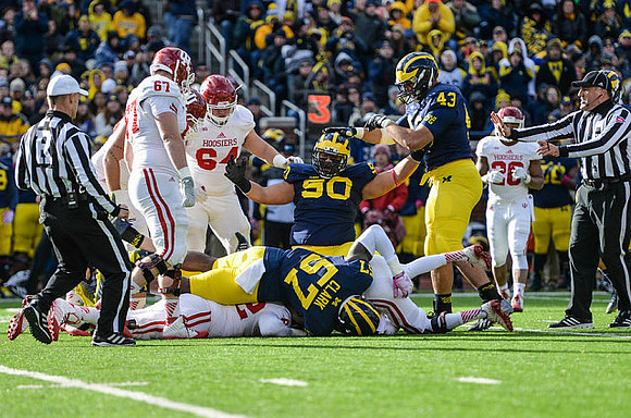 Frank Clark (57), Bryan Mone (90), and Chris Wormley (43)