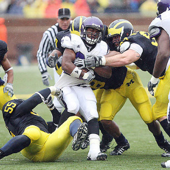 Brandon Graham (55), Jonas Mouton (8), Tim Jamison (90), and Will Johnson (97)