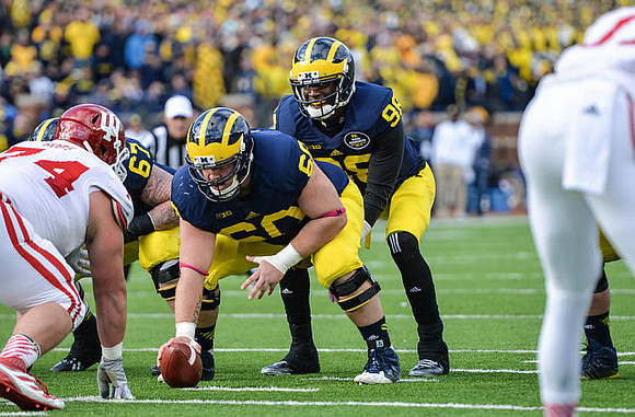 Kyle Kalis (67), Jack Miller (60), and Devin Gardner (98)