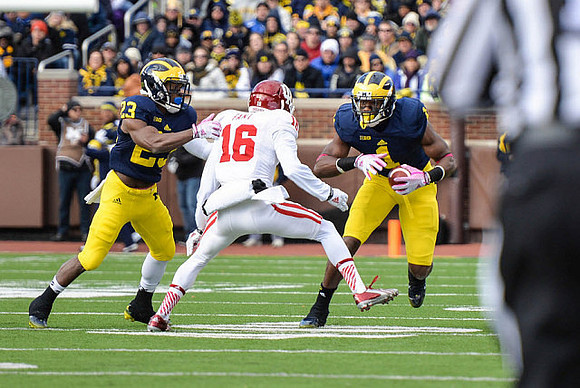 Dennis Norfleet (23) and Devin Funchess (1)