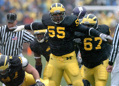 Will Johnson (97), Stevie Brown (3), Brandon Graham (55), and Terrance Taylor (67)