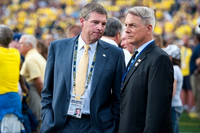 David Brandon and Mark Harmon - Dedication of Tom Harmon (98) Jersey