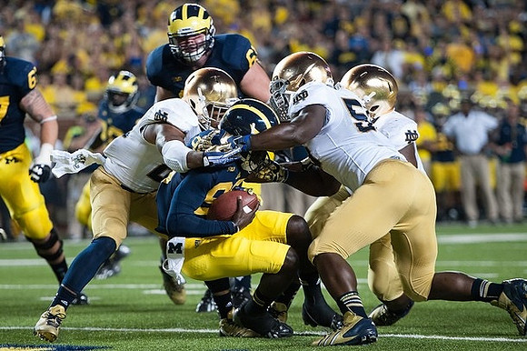 Kyle Kalis (67), Graham Glasgow (61), and Devin Gardner (98)