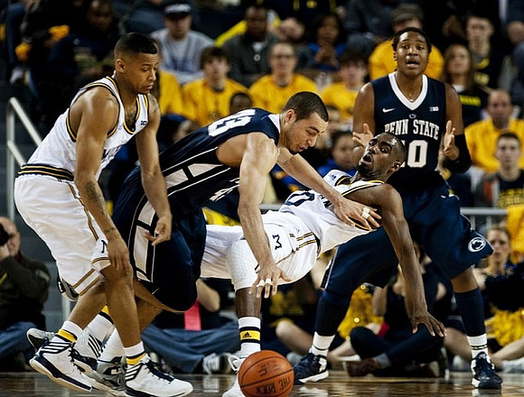Trey Burke (3) and Tim Hardaway Jr. (10)